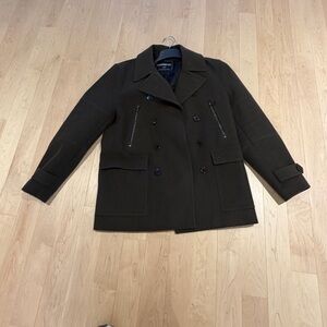 Express Dark Brown/Green Pea Coat